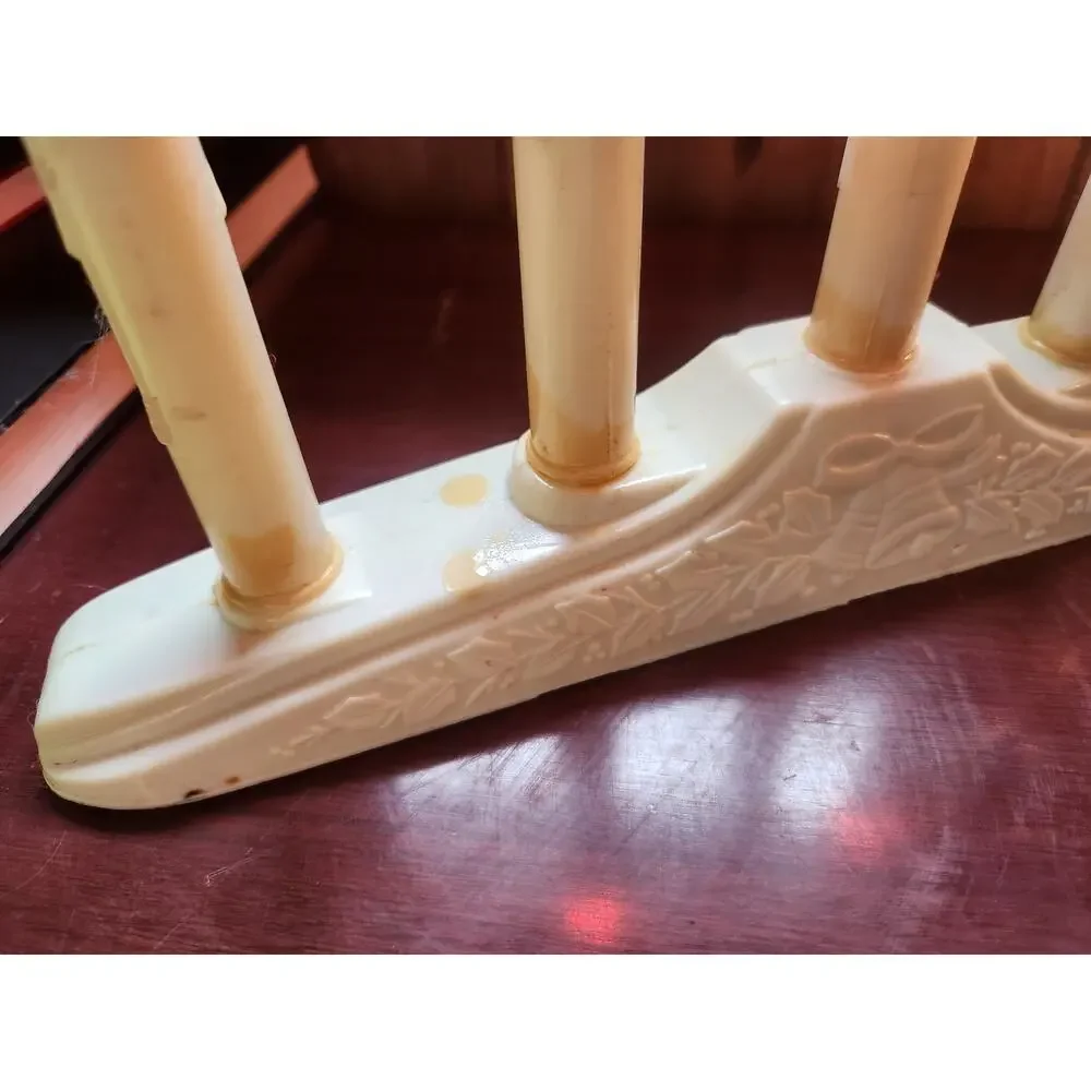 Vintage Electric Window Candelabra Candle Lamps Pair Holly Ivory